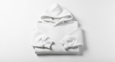 White hoodie mockup folded front view