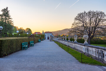 Cesky Krumlov castle park in Czech republic