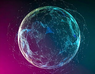 Abstract globe with interconnected network