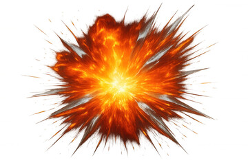 Powerful explosion expanding with a fiery burst and transparent background, ideal for visual effects and motion graphics
