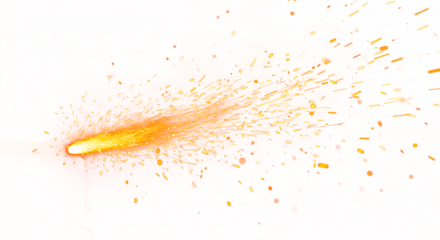 Dynamic Glowing Sparks Trail Intense Heat Energy Burst.