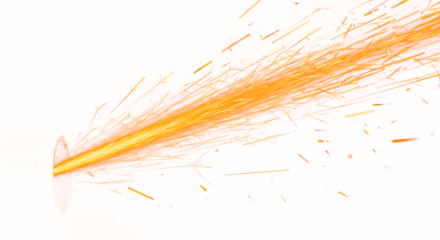 Dynamic Orange Sparks Erupting from Circular Source.