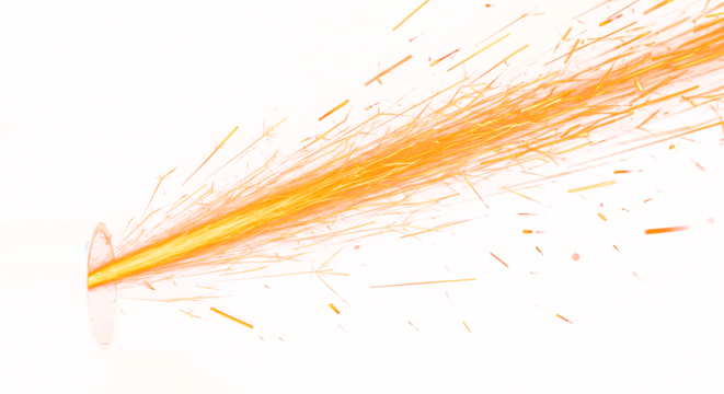 Dynamic Orange Sparks Erupting from Circular Source. - Powered by Adobe