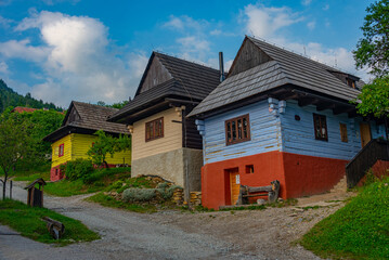 Summer day at traditional Slovakian village Vlkolinec