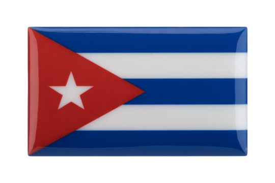 Cuban flag emblem emblem badge with vibrant colors and a glossy finish, perfect for patriotic designs and travel themes