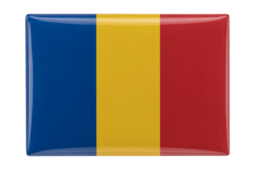 Romanian flag emblem badge vibrant colors reflecting patriotism, national pride, European identity, travel, tourism, and culture