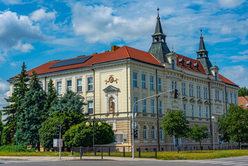 Obraz premium Colourful street at Breclav in Czech republic