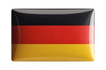 Obraz premium Glossy German flag emblem representing national pride and unity for business projects, travel, and design