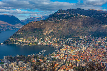 Panorama view of Como in Italy