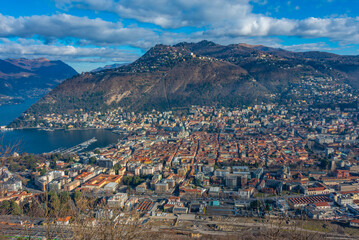 Panorama view of Como in Italy