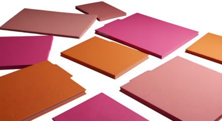 Floating vibrant hues A modern artist s palette evokes creative inspiration with vivid orange pink