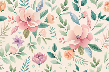 Elegant floral design with soft pastel colors offers gentle beauty and peaceful calmness for any creative project