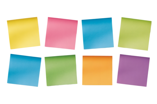 Colorful sticky notes ready for brainstorming, planning, and creative ideas in a modern workspace - Powered by Adobe