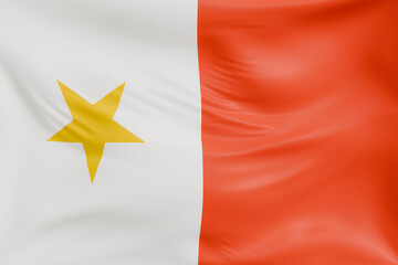 Close-up  Waving flag background with realistic cloth texture. Fabric folds and ripples creating...