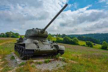 Fototapeta premium World war II tank at the Death valley in Slovakia