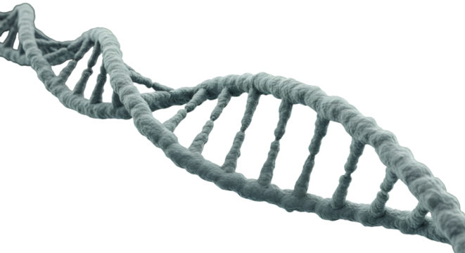 Exploring the blueprint of life a textured silver DNA double helix on stark black showcasing genetic