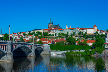 Fototapeta premium Prague castle and manes bridge in Prague, Czech republic