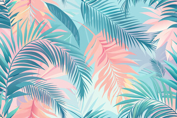 Tropical vibes with colorful palm leaves, perfect for summer designs and vibrant backgrounds