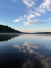 Obraz premium Summer morning in Mastigouche Wildlife Reserve, Quebec, Canada