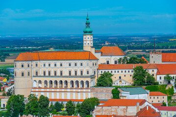 Obraz premium Aerial panorama view of Mikulov, Czech republic