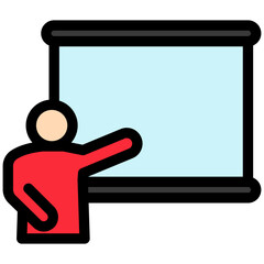 Whiteboard Icon Mini Illustration Icon. Use For Modern Concept, Print, Ui, Ux Kit, Web And App Development. Vector Related To Office, Education, Examination And More