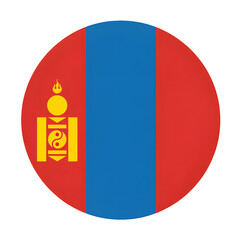 Naklejka premium Mongolian flag in a circular design, perfect for travel, cultural projects, and representing the country's heritage