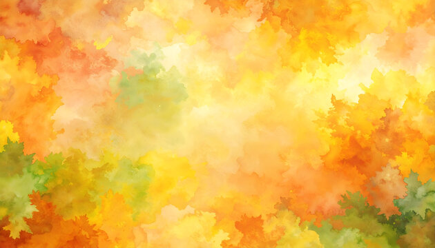 Autumn Leaves Watercolor Background