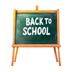 Fototapeta premium Back to school chalkboard, wooden easel, green board, education, classroom, cheerful