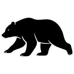Running Bear Vector Silhouette – Fast Wildlife Animal