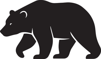 Walking Bear Vector Silhouette – Wild Animal Illustration