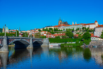 Fototapeta premium Prague castle and manes bridge in Prague, Czech republic