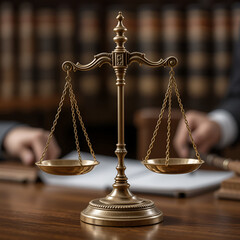 judge scales The symbol of justice in the judgment of the judges in the courts.