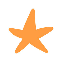 A cute hand-drawn orange star icon