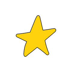 Obraz premium Hand-drawn golden star icon