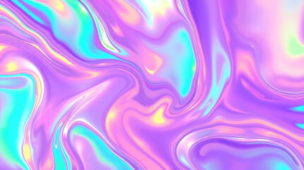 Obraz premium Abstract holographic background with vibrant colors and fluid textures creating a modern and trendy design for wallpapers, graphics, and creative art projects