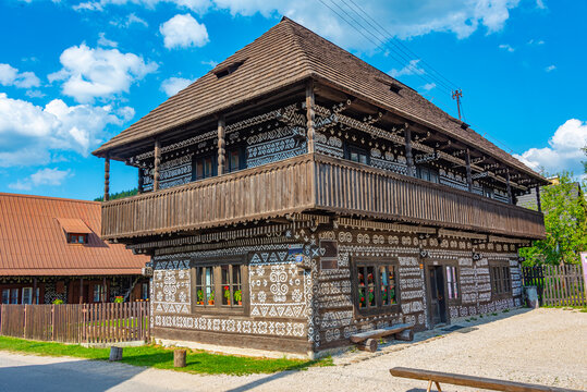 Typical folk architecture in Cicmany, Slovakia