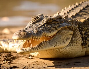Close-up of crocodile head