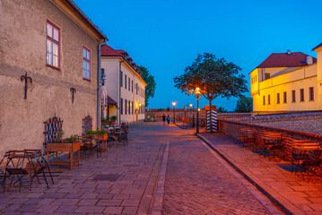 Fototapeta premium Sunset view of Ramparts of Spilberk castle in Brno, Czech republ