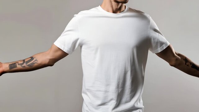 fashion mockup plain white t-shirt 4K Videos
