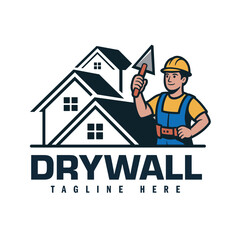 Professional Drywall Logo design template for construction