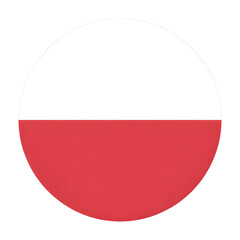 Poland's National Flag in a Modern Circular Design, Perfect for Patriotic Branding and Cultural Projects