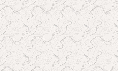 Elegant and Subtle Seamless Pattern of Fine Wavy Lines, Minimalist Luxury Background with a Delicate 3D Embossed Effect