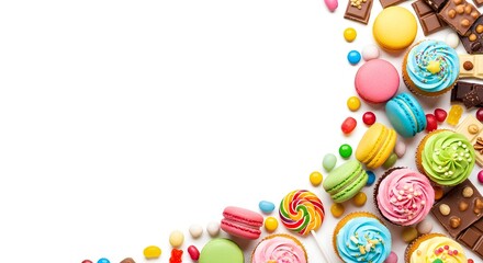 Vibrant Candy Assortment on White Background Sweet Treats for Celebrations and Joy