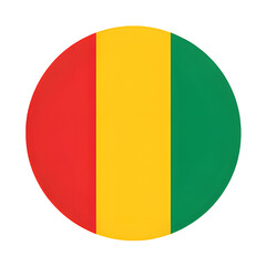 Fototapeta premium Guinea's vibrant flag displayed in a clean, circular design, perfect for representing national pride and unity