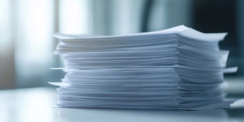 Obraz premium A stack of papers on a table