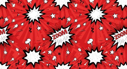 A seamless pattern of cute, hand-drawn red doodle monsters with various funny expressions on a light background.