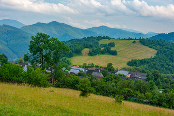 Obraz premium Summer day at traditional Slovakian village Vlkolinec