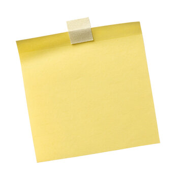 yellow sticky note isolated, Cutout