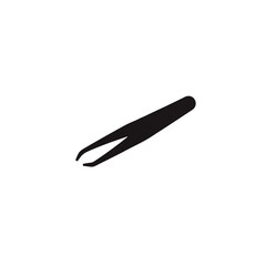 Angled Black Metal Tweezers with Curved Tips for Precision Grooming