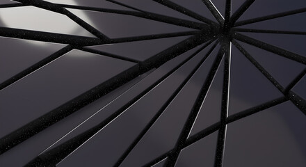 Abstract Dark Geometric Pattern with Glittery Starfield Background